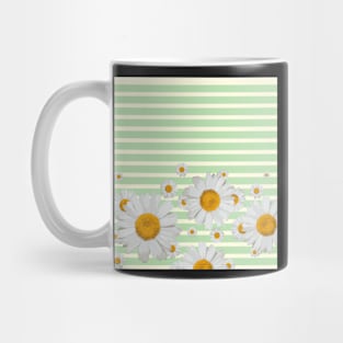 Daisy flower mnimal stripes white cute Mug